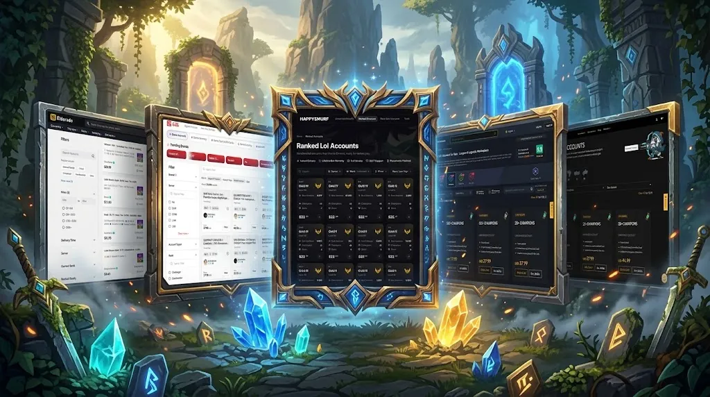 Five sites to buy LoL smurf accounts compared side by side