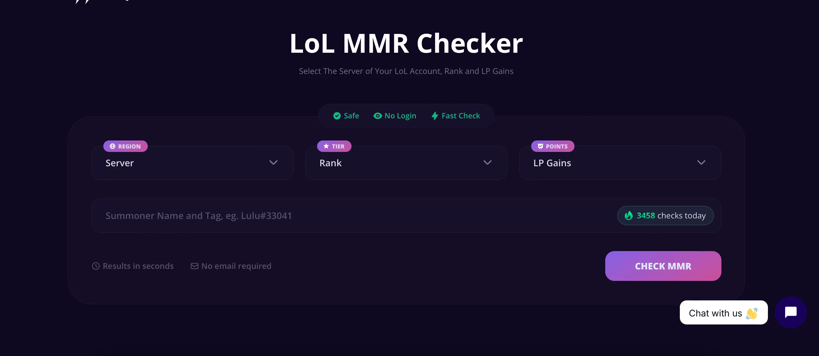 HappySmurf MMR Checker interface showing LP gains and rank analysis